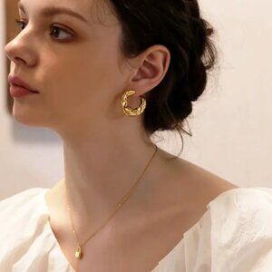 Boho Heritage Hoop 18K Gold Plated Earrings